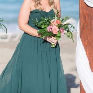 Birdy Grey Christina dress - Strapless bridesmaid dress - emerald dark green
